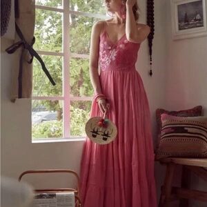 Carolina K Marieta Dress Size M.  Pink Maxi